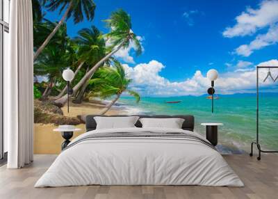 beach and coconut palm trees. Koh Samui, Thailand Wall mural