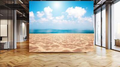 Beautiful sandy beach and tropical sea Wall mural