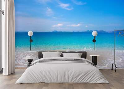 Sandy beach and beautiful tropical sea Wall mural