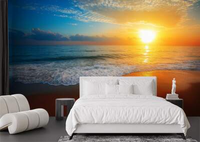 sunset and sea Wall mural