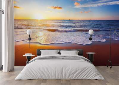 sunset and sea Wall mural