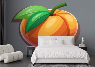 peach 3d fruit icon  Wall mural