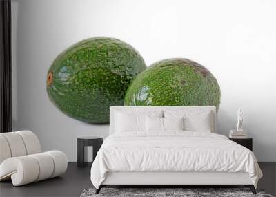 Green avocado isolated on white Wall mural