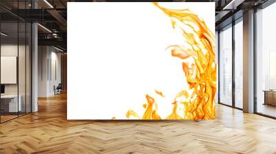 dark yellow flame corner isolated on white Wall mural