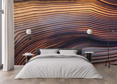 lines of orange agate macro texture Wall mural