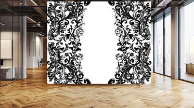 simple floral curled black isolated frame Wall mural