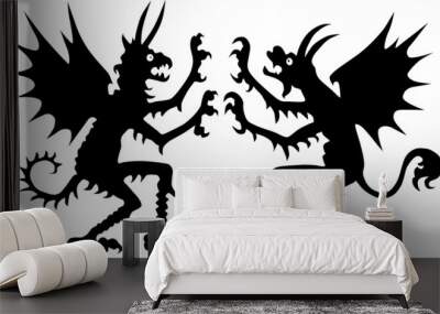 two devil silhouettes Wall mural