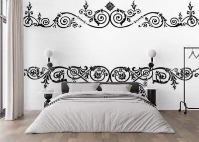 two patterned strips isolated on white Wall mural