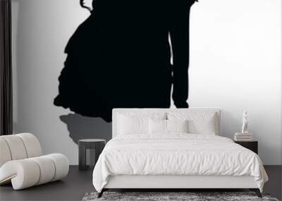 wedding couple with shadow Wall mural