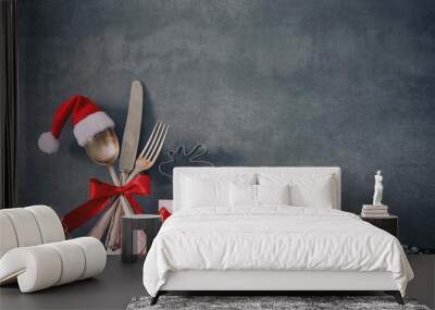 Christmas dinner background Wall mural