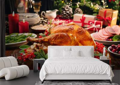 christmas turkey dinner Wall mural