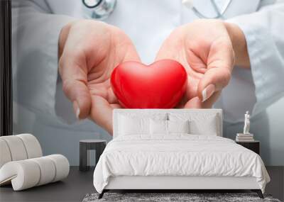 doctor holding heart Wall mural