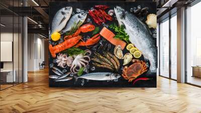 Fresh fish and seafood Wall mural