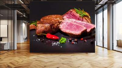 Grilled beef fillet steaks mignon Wall mural