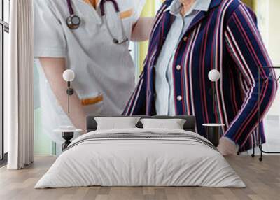 health care worker and senior patient Wall mural