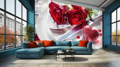 Place setting for Valentines day Wall mural