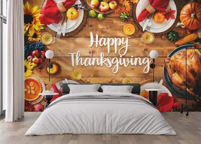 Thanksgiving celebration traditional dinner setting meal concept Wall mural