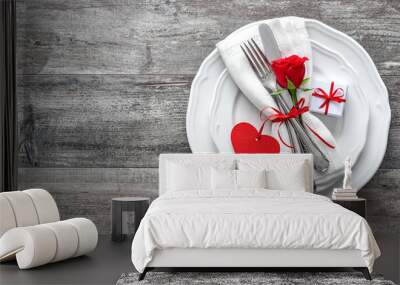 Valentines day table place setting Wall mural