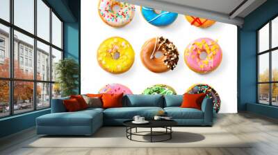 various colourful donuts Wall mural