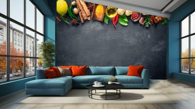 Various herbs and spices Wall mural