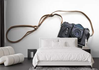 Vintage camera isolated on white background Wall mural