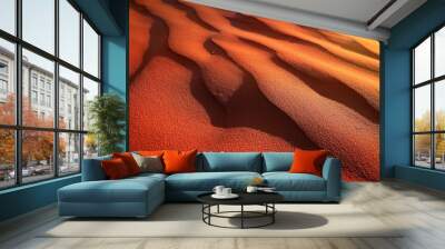 red sand texture was crafted at sunset generative ai Wall mural