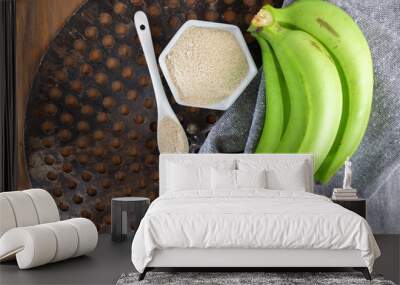 green banana flour on the table Wall mural