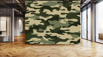 Seamless camouflage pattern. Army background. Military texture. Print. Vector illustration Wall mural