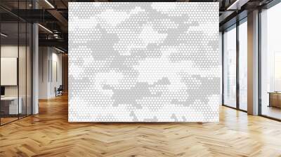 Seamless camouflage pattern. Military texture from hexagonal elements. Abstract camo. Print on fabric. Vector Wall mural