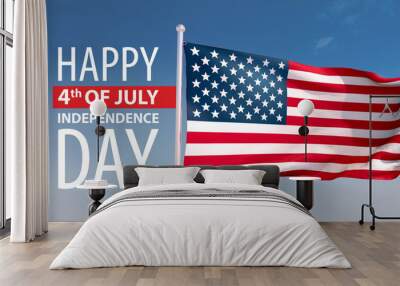 3d render, the 4th of july, independence day USA, the stars and stripes Wall mural