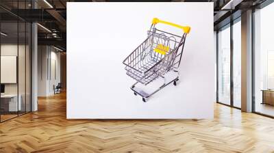 Shopping cart concept of shopping and sales, retail and shops. Wall mural