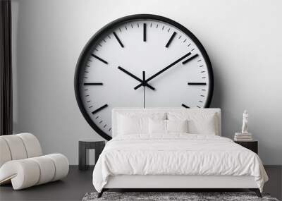 Simple wall clock isolated on white background Wall mural