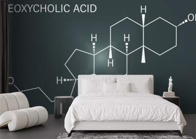 Skeletal formula of Deoxycholic acid bile acid molecule. Also used as drug. Wall mural