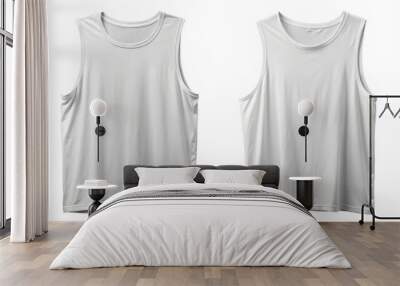 Two white tank tops are shown side by side Wall mural