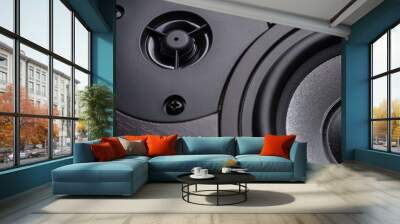 Wooden multimedia system. Audio Speakers.. Wall mural