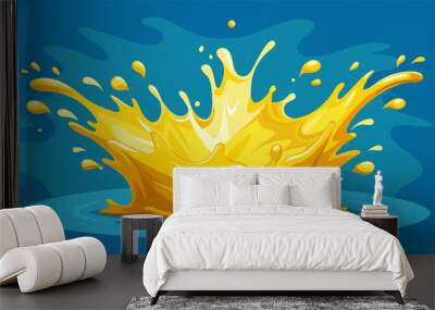 Yellow water splash Wall mural