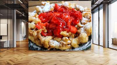 funnel cake with strawberry Wall mural