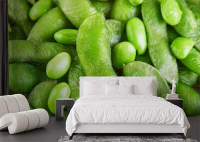 Edamame or soybeans background texture Close up Wall mural