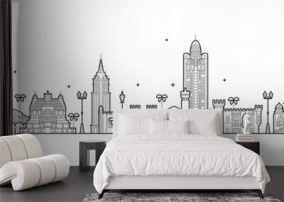 Bangalore skyline Karnataka India city vector line Wall mural