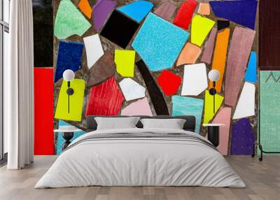 Abstract multicolored ceramic mosaic texture as background Wall mural