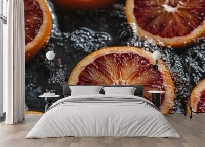 Blood oranges on a pan Wall mural