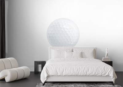 Blank white golf ball on tee mockup, stand isolated, 3d rendering. Empty golfing sphere mock up, front view. Clear sport plastic round bal template. Wall mural