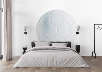 blank white leather soccer ball mock up, front view, 3d rendering. empty football sphere mockup, iso Wall mural