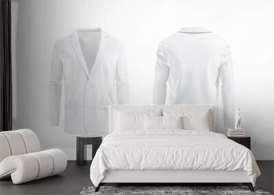 Blank white men blazer mockup, front and back view Wall mural