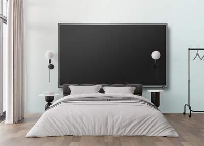 tv flat screen lcd on the wall, plasma realistic illustration. black hd monitor mock up. modern mult Wall mural