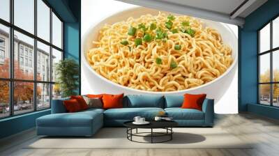 Bowl of noodles with green onions Wall mural