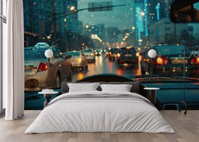 City Street Night Driving Wall mural