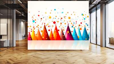 Colourful party cones and confetti for any occasion Brighten up your event with colourful decorations Add some fun and excitement with confetti cannons and party poppers Wall mural