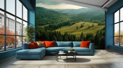 Mountain Valley Landscape Wall mural