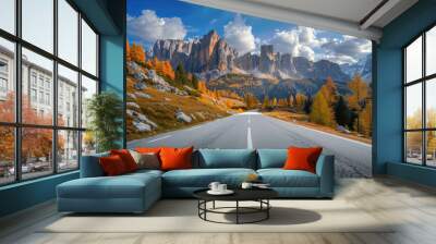 Mountainous landscape with road Wall mural